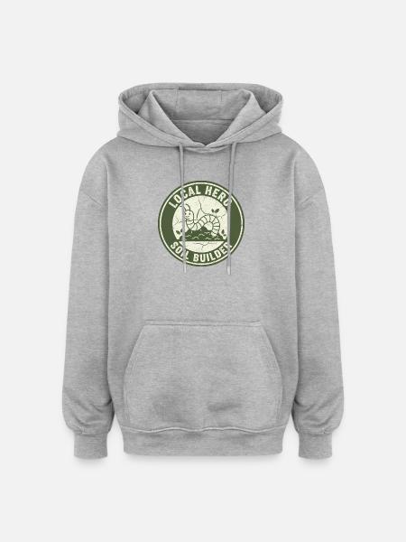 Earthworm Soil Conditioner Composter Garden - Oversized Unisex Hoodie - heather grey
