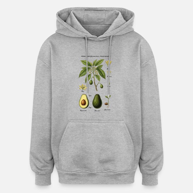 Botanical Board Avocado Tree Nature Study - Oversized Unisex Hoodie - heather grey