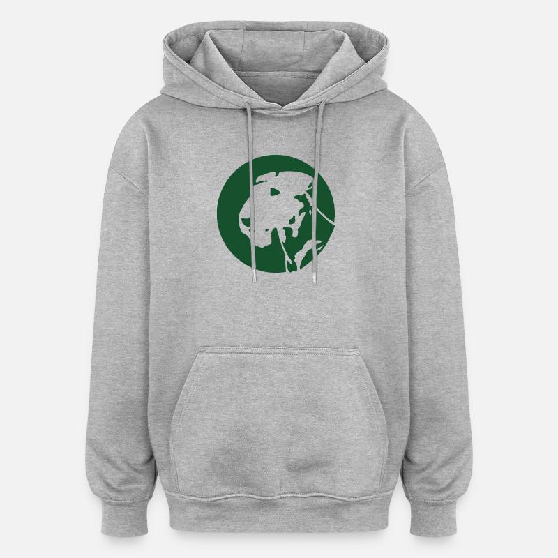 Le monde de l’Airedale vert - Sweat à capuche oversize unisexe - gris chiné