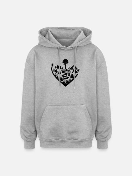 Adventure Nature Hiking Trail - Oversized Unisex Hoodie - heather grey