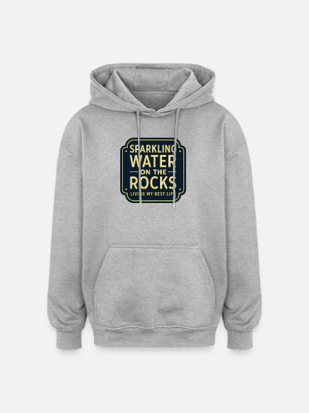 Sparkling water on rocks neon - Oversized Unisex Hoodie - heather grey