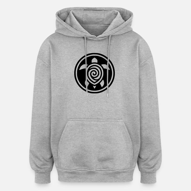 tortue - Sweat à capuche oversize unisexe - gris chiné