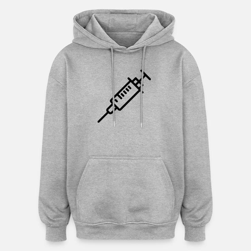 seringue - Sweat à capuche oversize unisexe - gris chiné