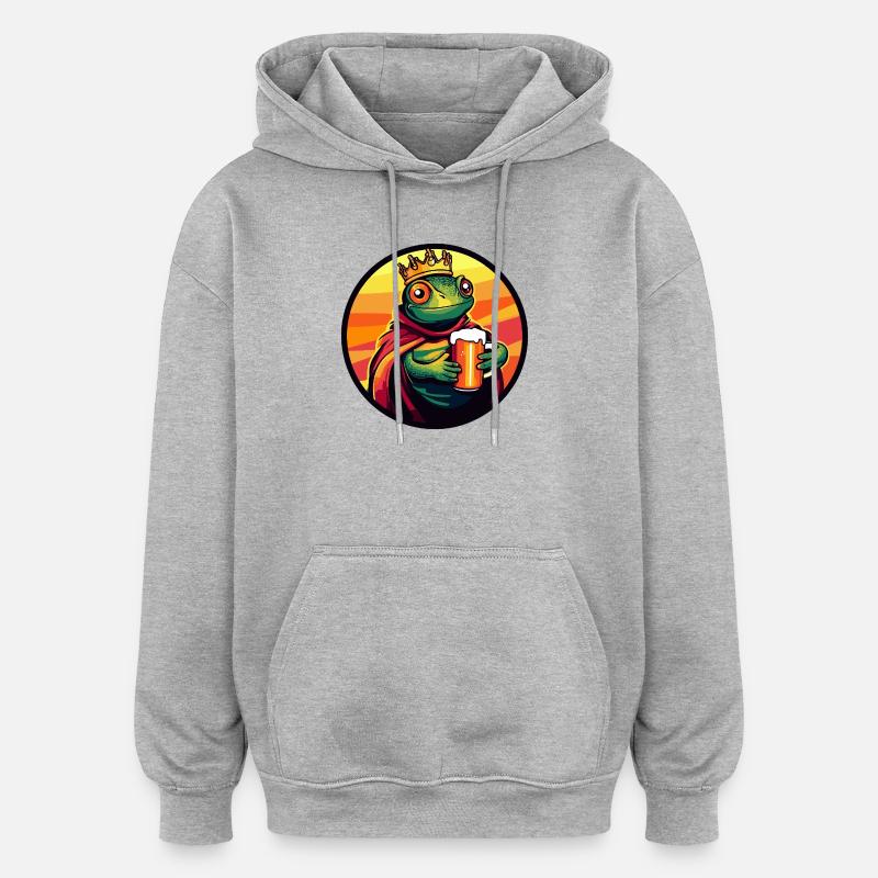 Chameleon Bier Lustig - Oversized Unisex Hoodie - Grau meliert