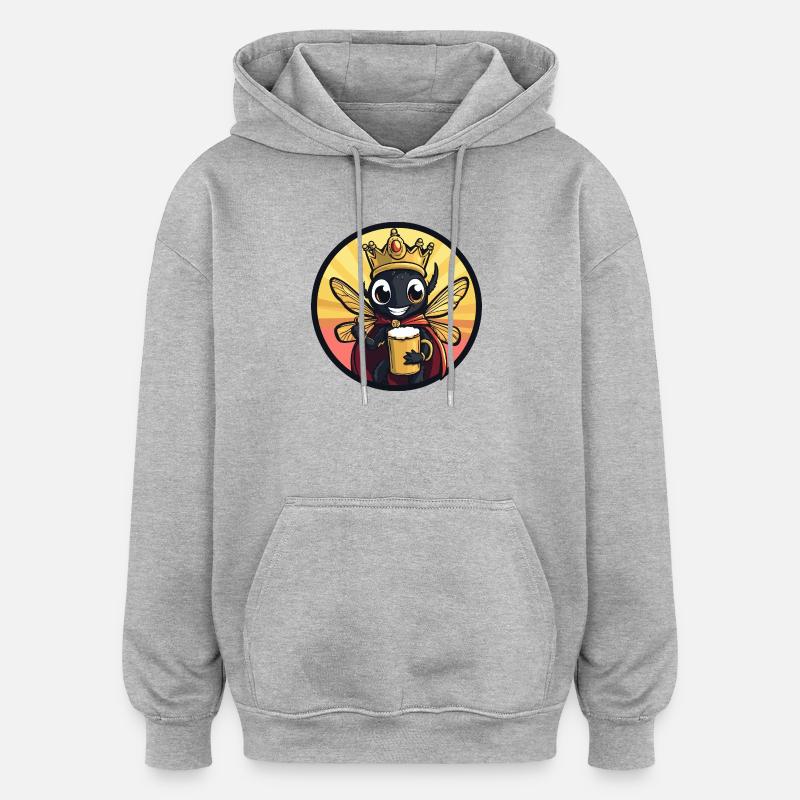 Libelle Bier Lustig - Oversized Unisex Hoodie - Grau meliert