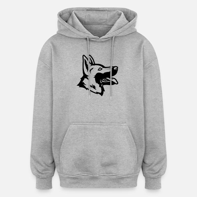 Deutscher Schäferhund - Oversized Unisex Hoodie - Grau meliert