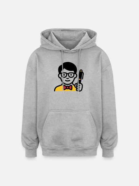 Teacher Professor Glasses Comic - Oversized Unisex Hoodie - heather grey