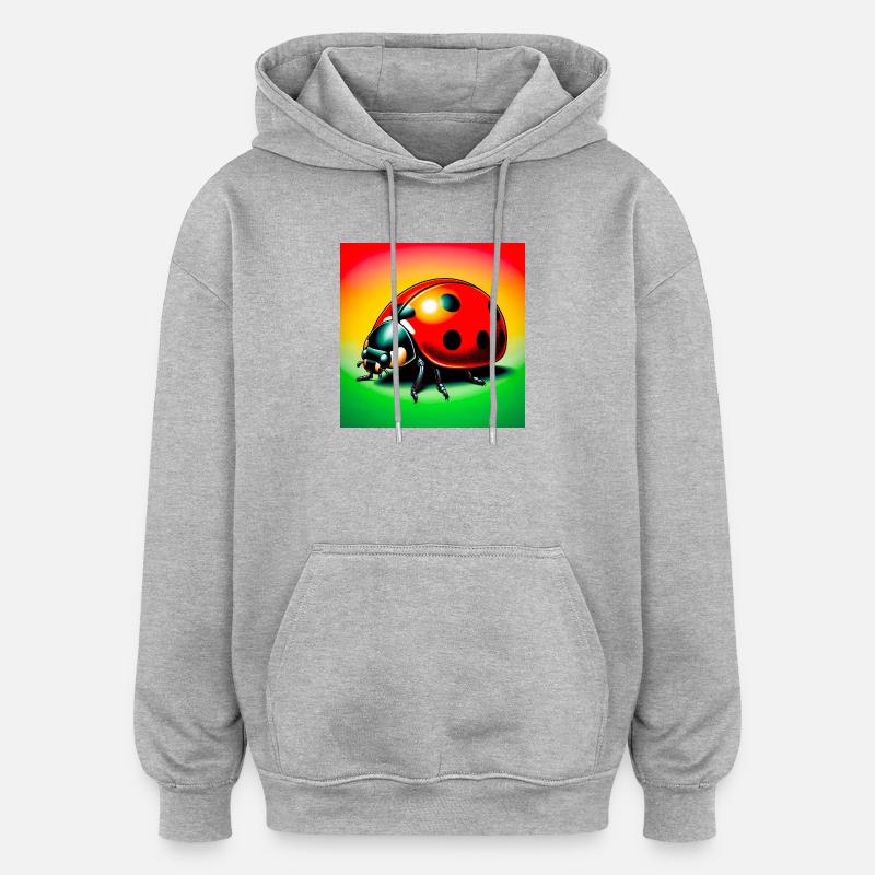 Marienkäfer - Oversized Unisex Hoodie - Grau meliert
