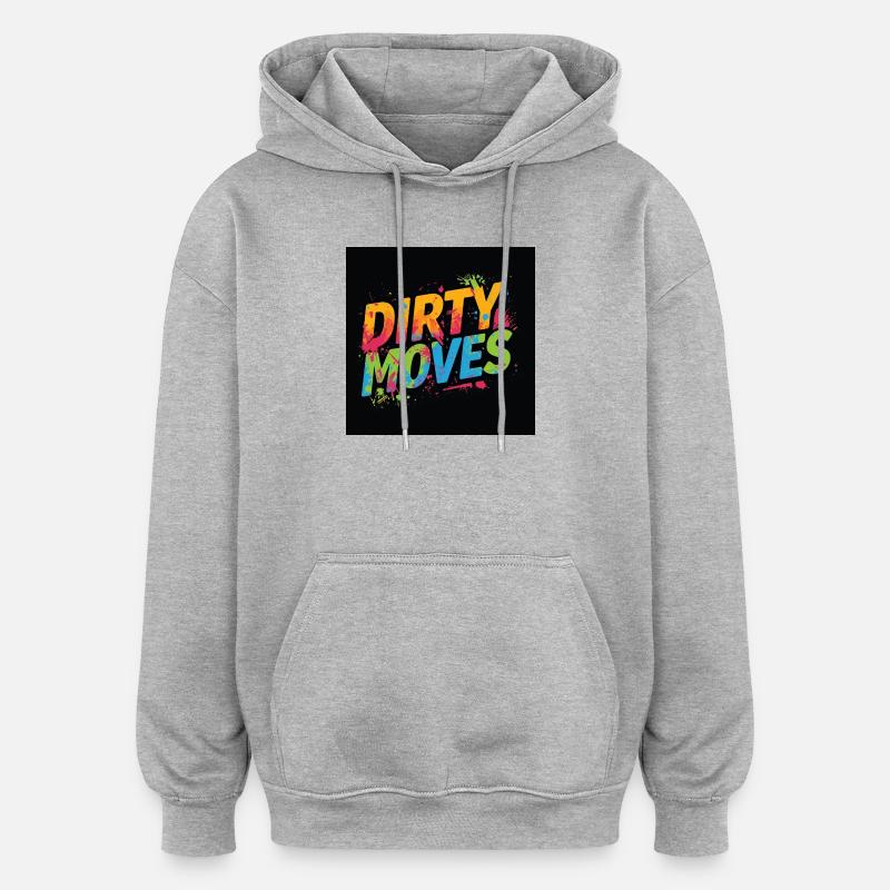 Dirty Moves Neon Splash Tee - Oversized Unisex Hoodie - heather grey