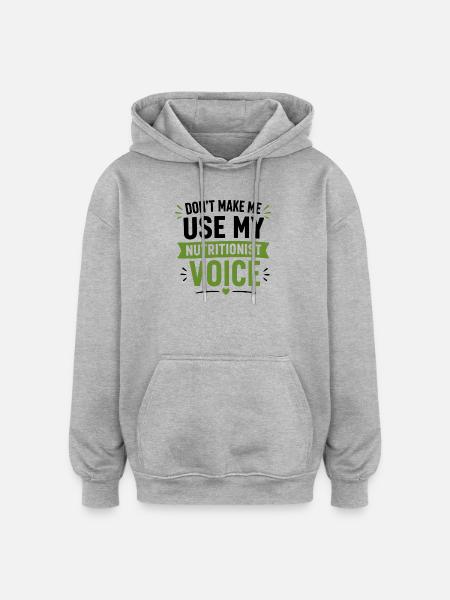 Don de nutritionniste diététicienne agréée - Sweat à capuche oversize unisexe - gris chiné