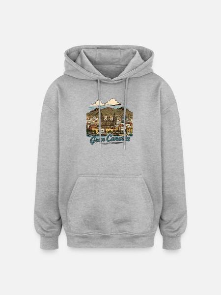 Gran Canaria Küstenpanorama - Oversized Unisex Hoodie - Grau meliert