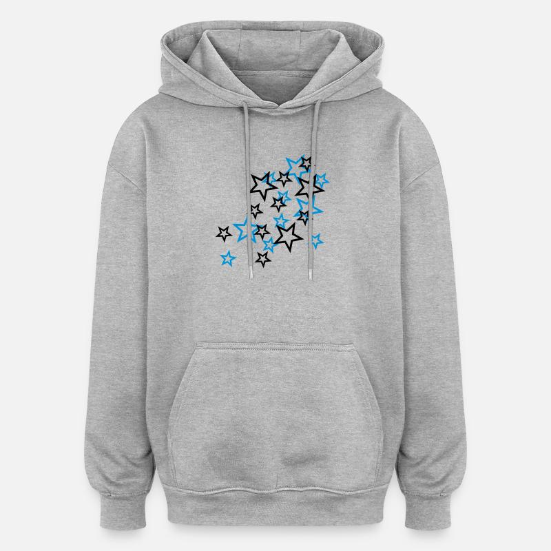 stars - Sweat à capuche oversize unisexe - gris chiné