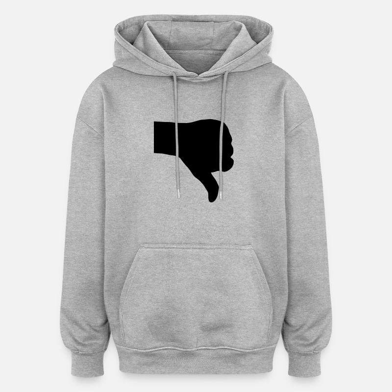 thumbs down - Oversized Unisex Hoodie - heather grey