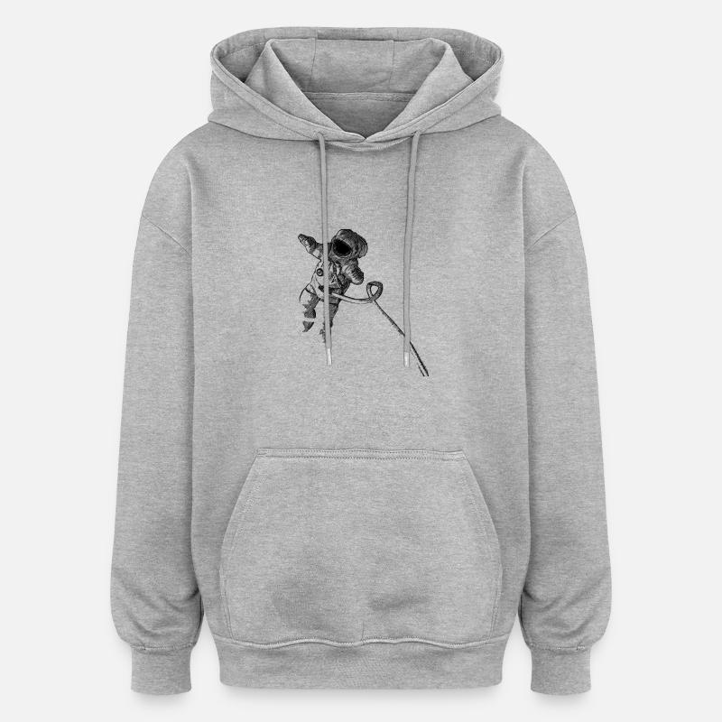 Astronaut 2 - Oversized Unisex Hoodie - Grau meliert