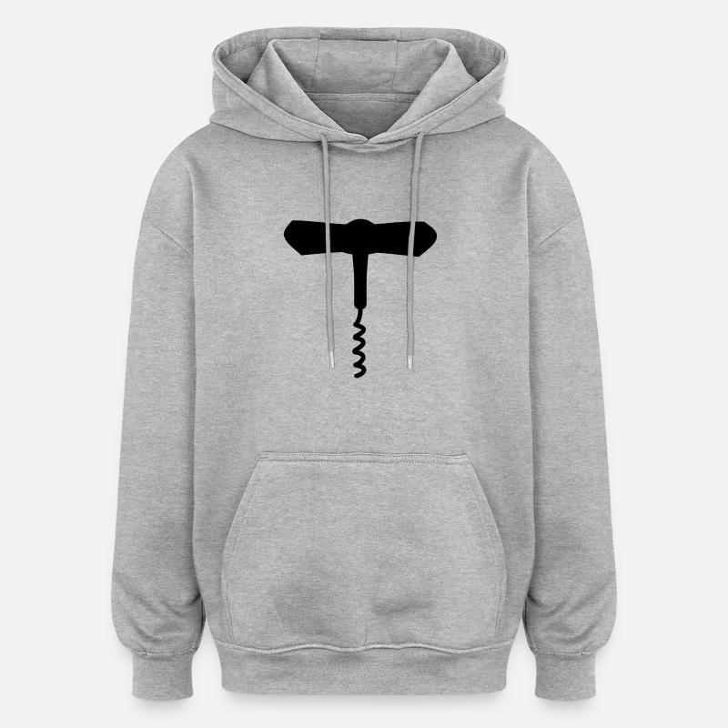 tire bouchon - Sweat à capuche oversize unisexe - gris chiné