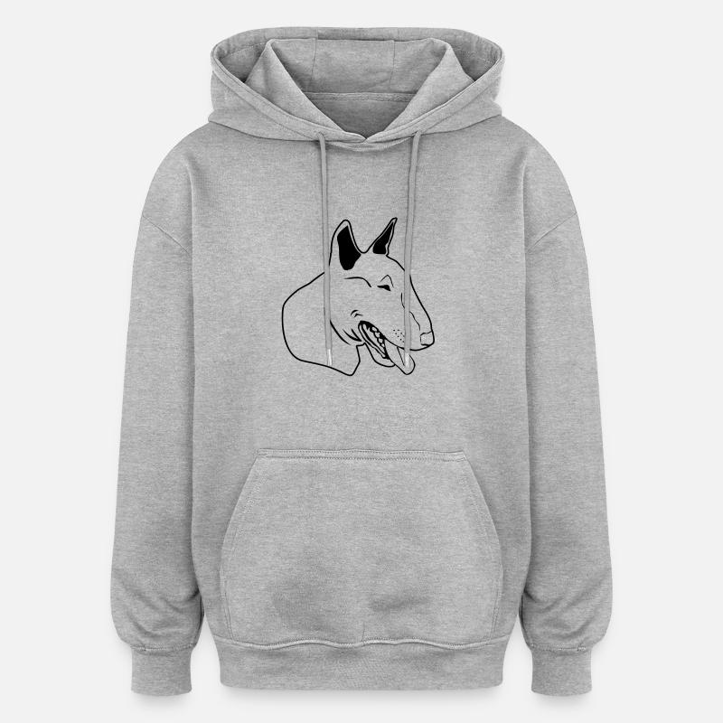 Bull terrier de - Oversized Unisex Hoodie - Grau meliert