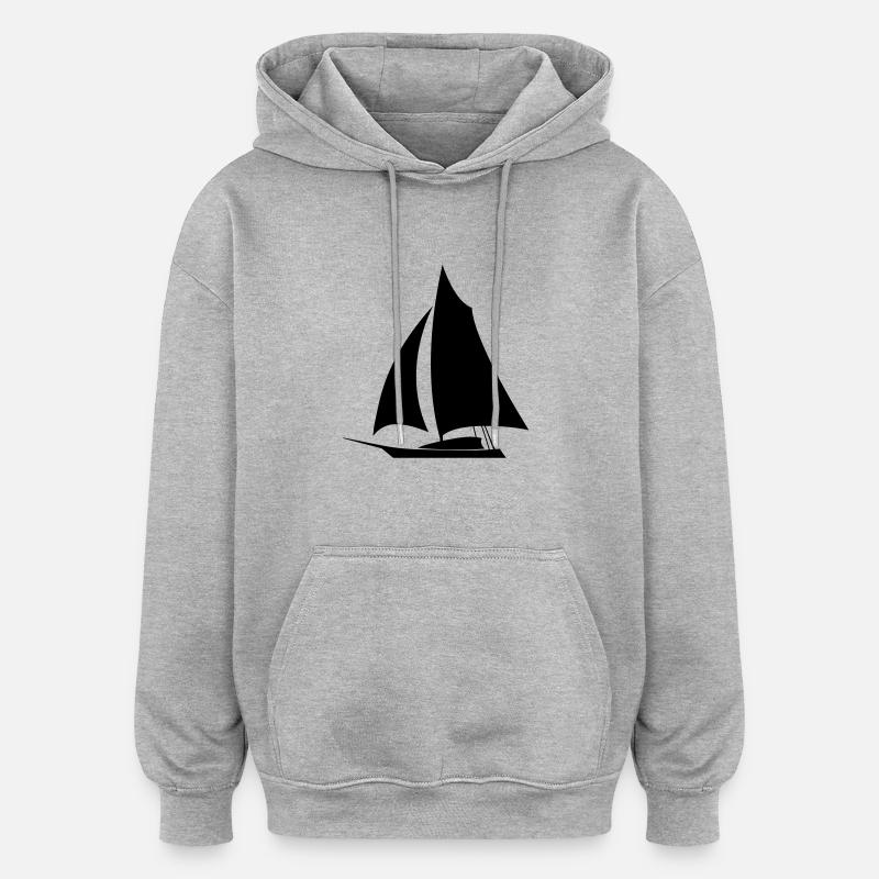 Sailboat de - Oversized Unisex Hoodie - Grau meliert