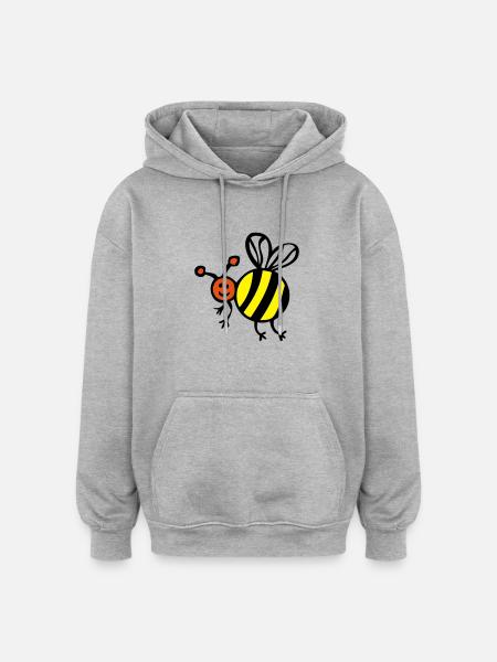 bee bee biene face Cartoon2 - Oversized Unisex Hoodie - heather grey