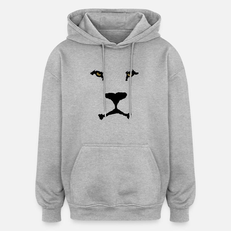 Lion - Sweat à capuche oversize unisexe - gris chiné