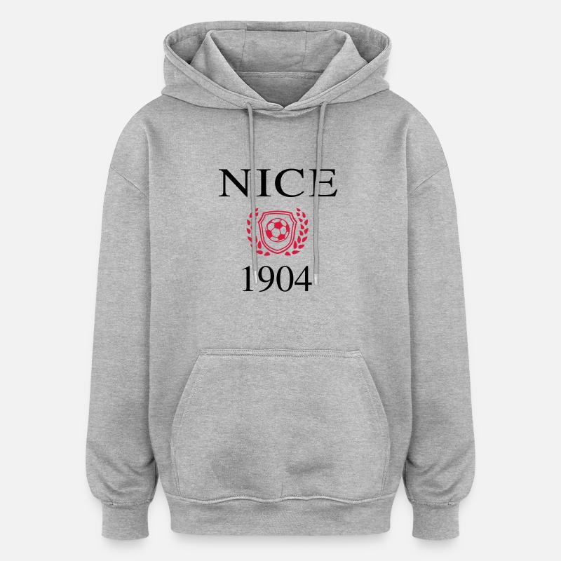 Nice 1904 Origin - Sweat à capuche oversize unisexe - gris chiné