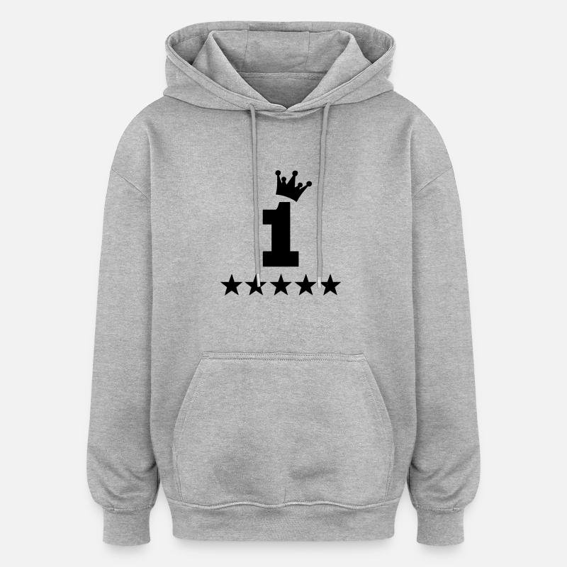 # 1 - Sweat à capuche oversize unisexe - gris chiné