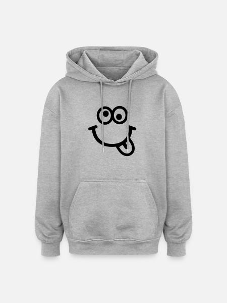 Smiley - Oversized Unisex Hoodie - heather grey