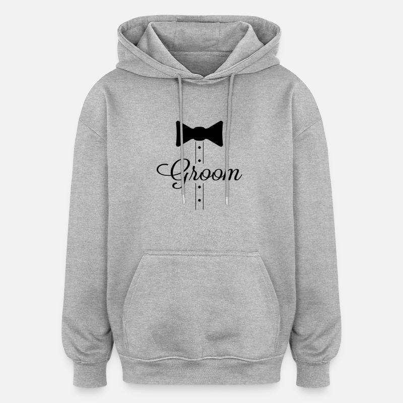 marié - Sweat à capuche oversize unisexe - gris chiné