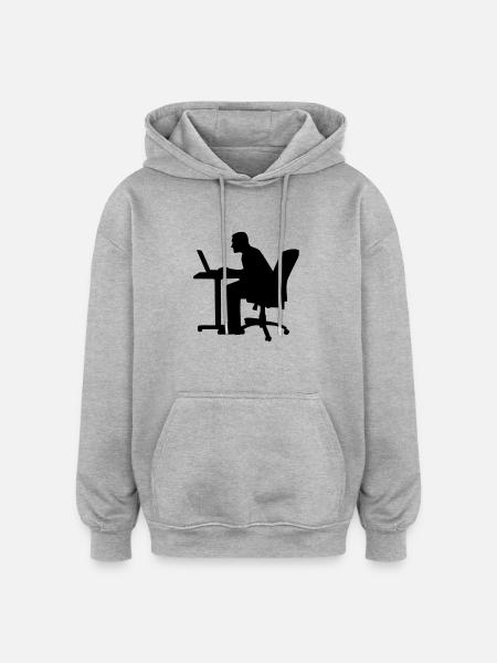 Computer - Oversized Unisex Hoodie - Grau meliert