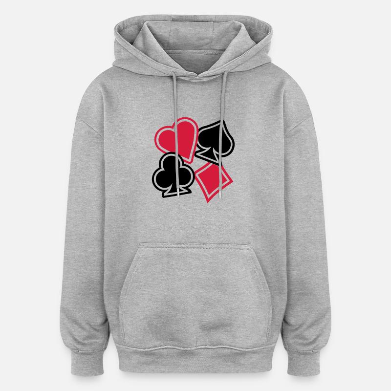 Poker - Oversized Unisex Hoodie - heather grey
