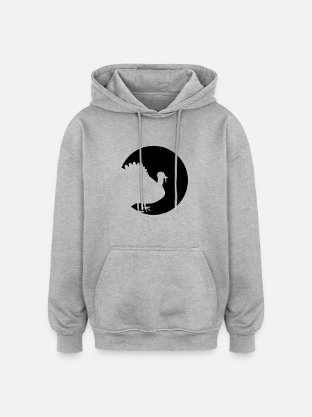 Dindon - Sweat à capuche oversize unisexe - gris chiné