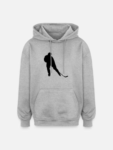 Hockey Player - Oversized Unisex Hoodie - Grau meliert