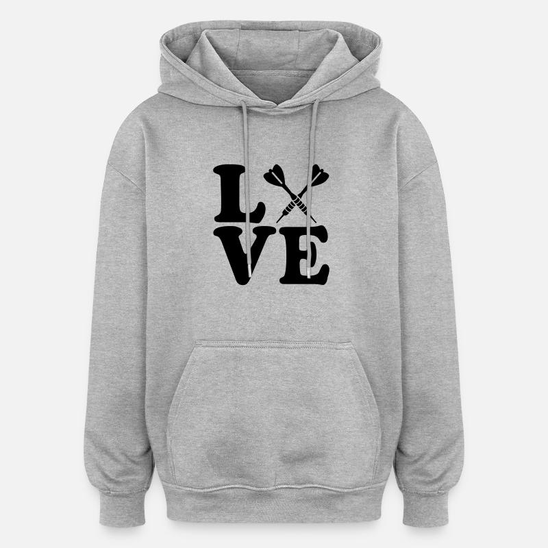 Jeu de fléchettes - Sweat à capuche oversize unisexe - gris chiné