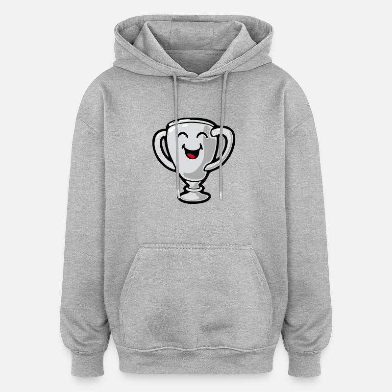 Smiley Trophy - Sweat à capuche oversize unisexe - gris chiné