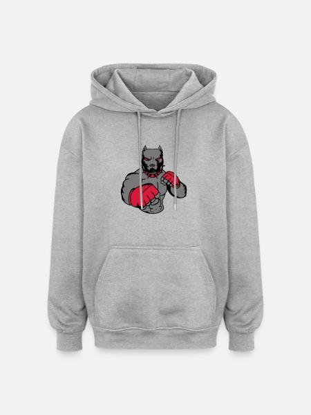 pitbull_fighter_002 - Oversized Unisex Hoodie - heather grey
