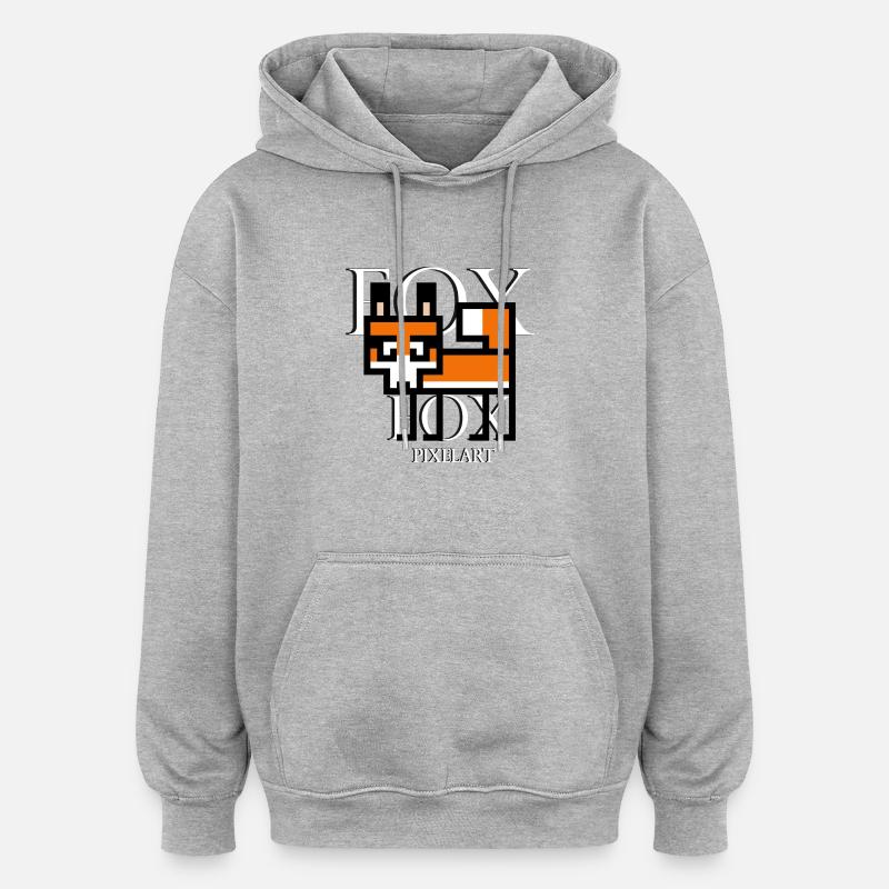Pixelfox - Sweat à capuche oversize unisexe - gris chiné