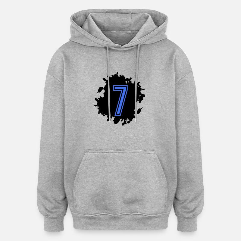 fleck 7 - Oversized Unisex Hoodie - Grau meliert