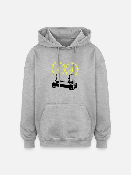Candles 02 - Oversized Unisex Hoodie - heather grey
