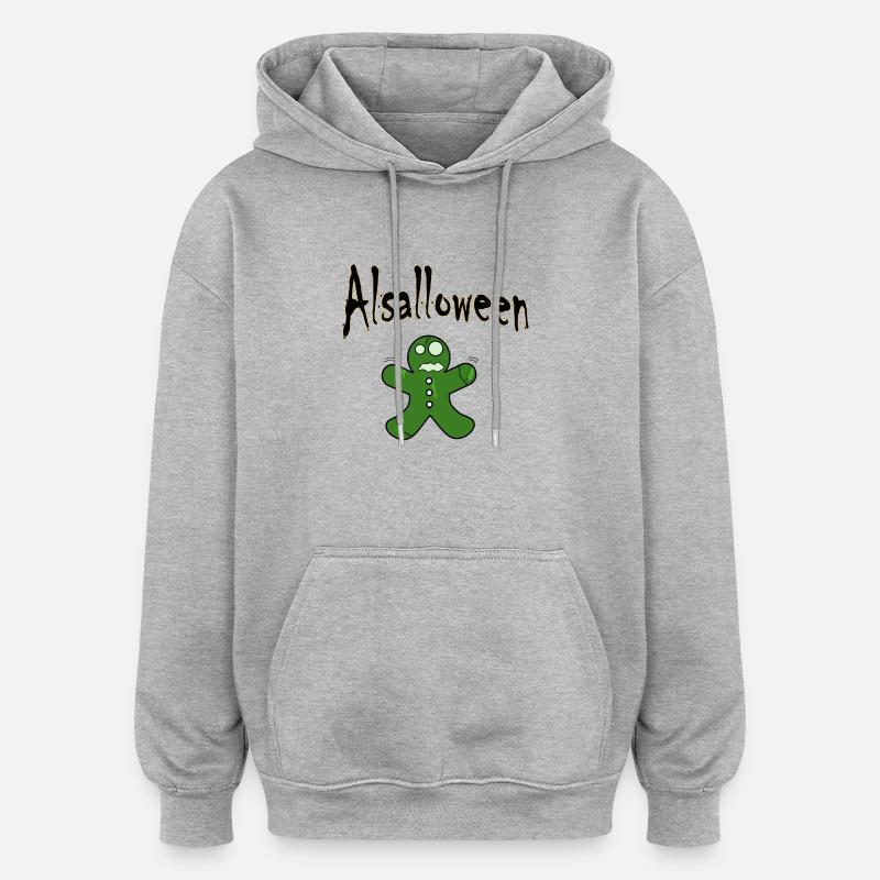 Alsalloween Mannele - Sweat à capuche oversize unisexe - gris chiné
