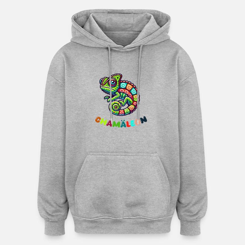 Caméléon - Sweat à capuche oversize unisexe - gris chiné