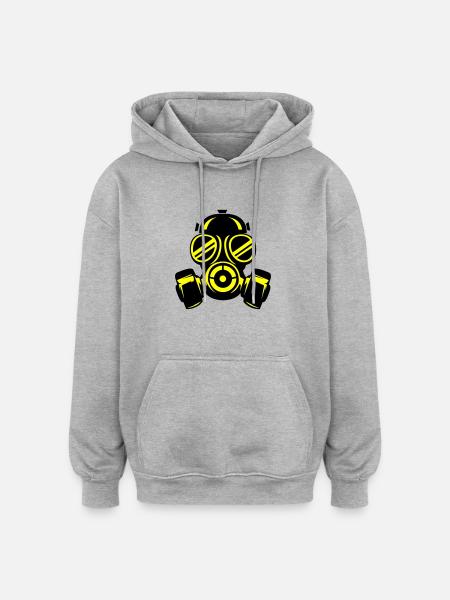 Gas mask - Oversized Unisex Hoodie - heather grey