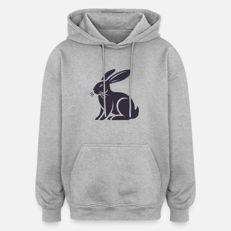 Lapin Lapin - Sweat à capuche oversize unisexe - gris chiné