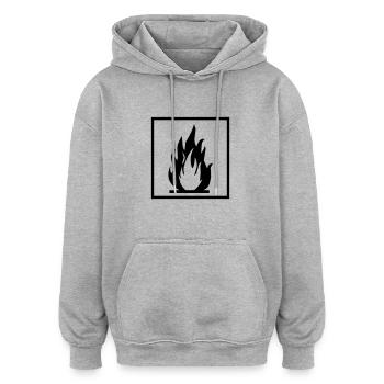 Combustible flammable - Oversized Unisex Hoodie - heather grey - Front - Noah (186cm)