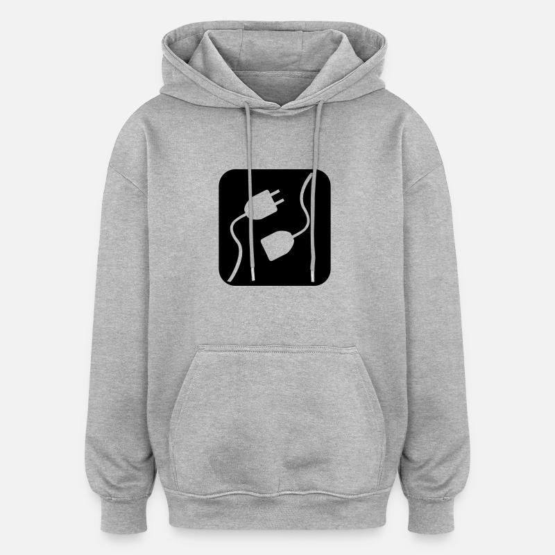 Électicité - Sweat à capuche oversize unisexe - gris chiné