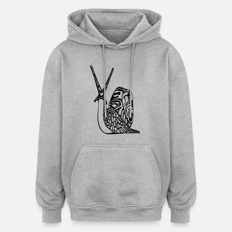 Mignon petit escargot - Sweat à capuche oversize unisexe - gris chiné