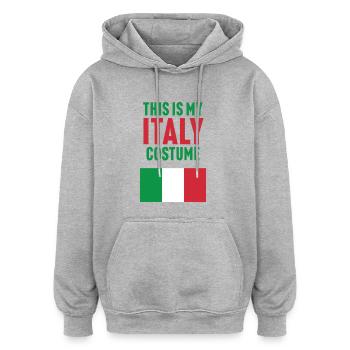 C’est mon costume d’Italie - Sweat à capuche oversize unisexe - gris chiné - Devant - Noah (186cm)