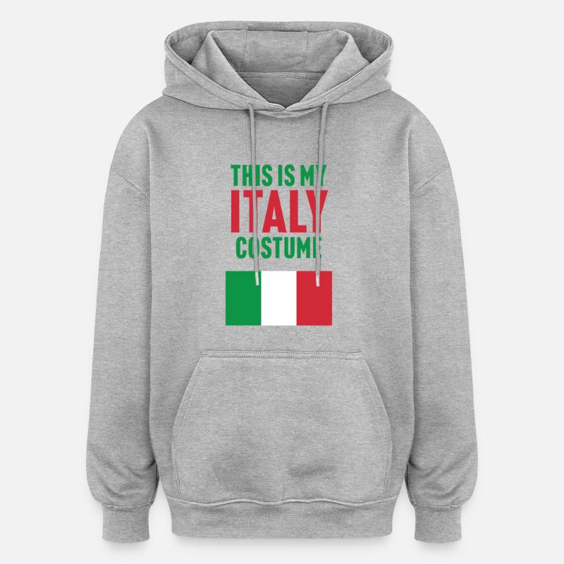 C’est mon costume d’Italie - Sweat à capuche oversize unisexe - gris chiné