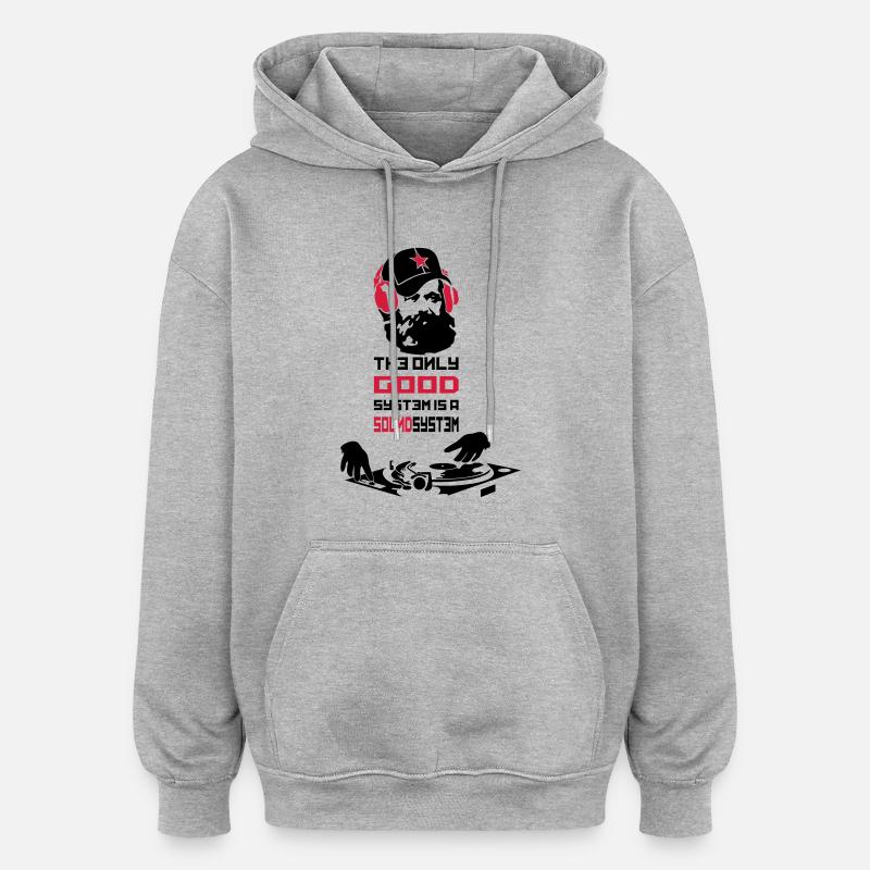 marx - Sweat à capuche oversize unisexe - gris chiné