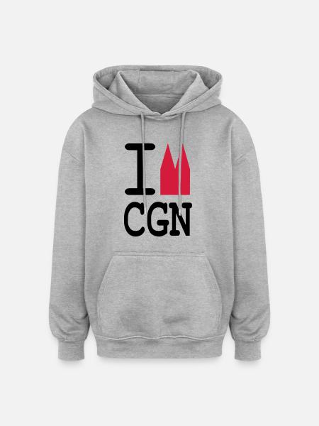 I Dom CGN - Oversized Unisex Hoodie - Grau meliert