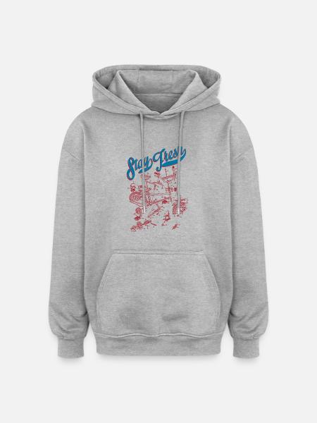 BMX - Oversized Unisex Hoodie - Grau meliert