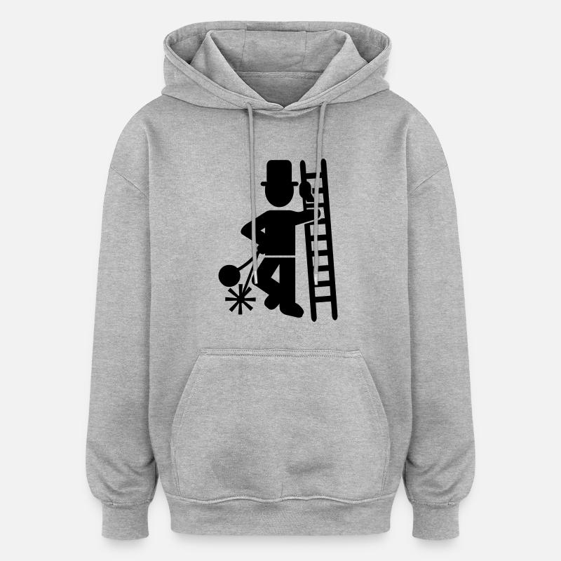 Ramoneur - Sweat à capuche oversize unisexe - gris chiné